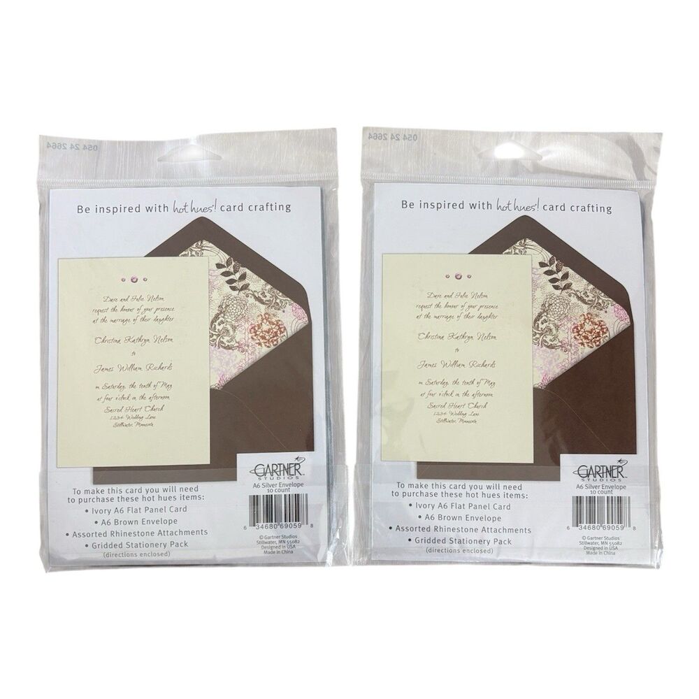 Gartner Studios Hot Hues A6 Silver Envelopes 4.75x6.5 Card Crafting Lot 2 20 Ct